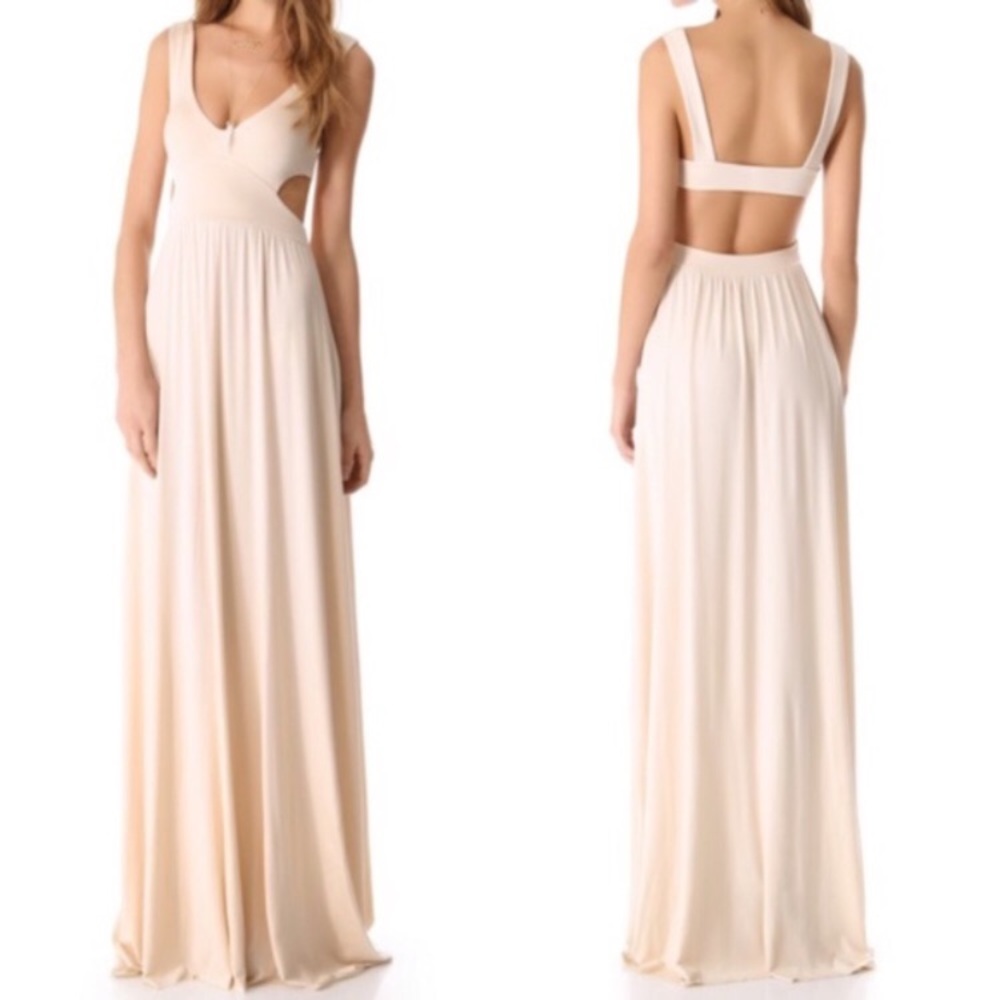 Rachel Pally Long Cutout Maxi Dress in Cream